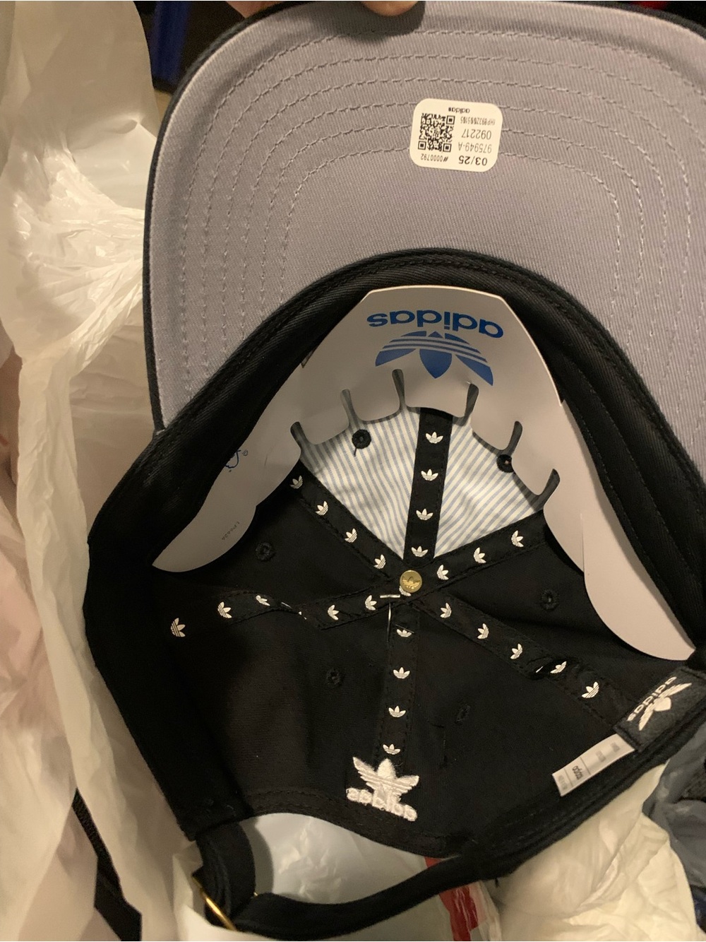 adidas Black and White Trefoil Cap - Picture 3 of 3
